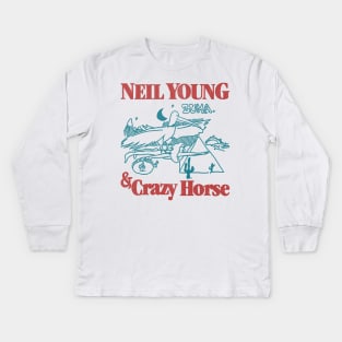 classic 70s  neil young & crazy horse fanmade Kids Long Sleeve T-Shirt